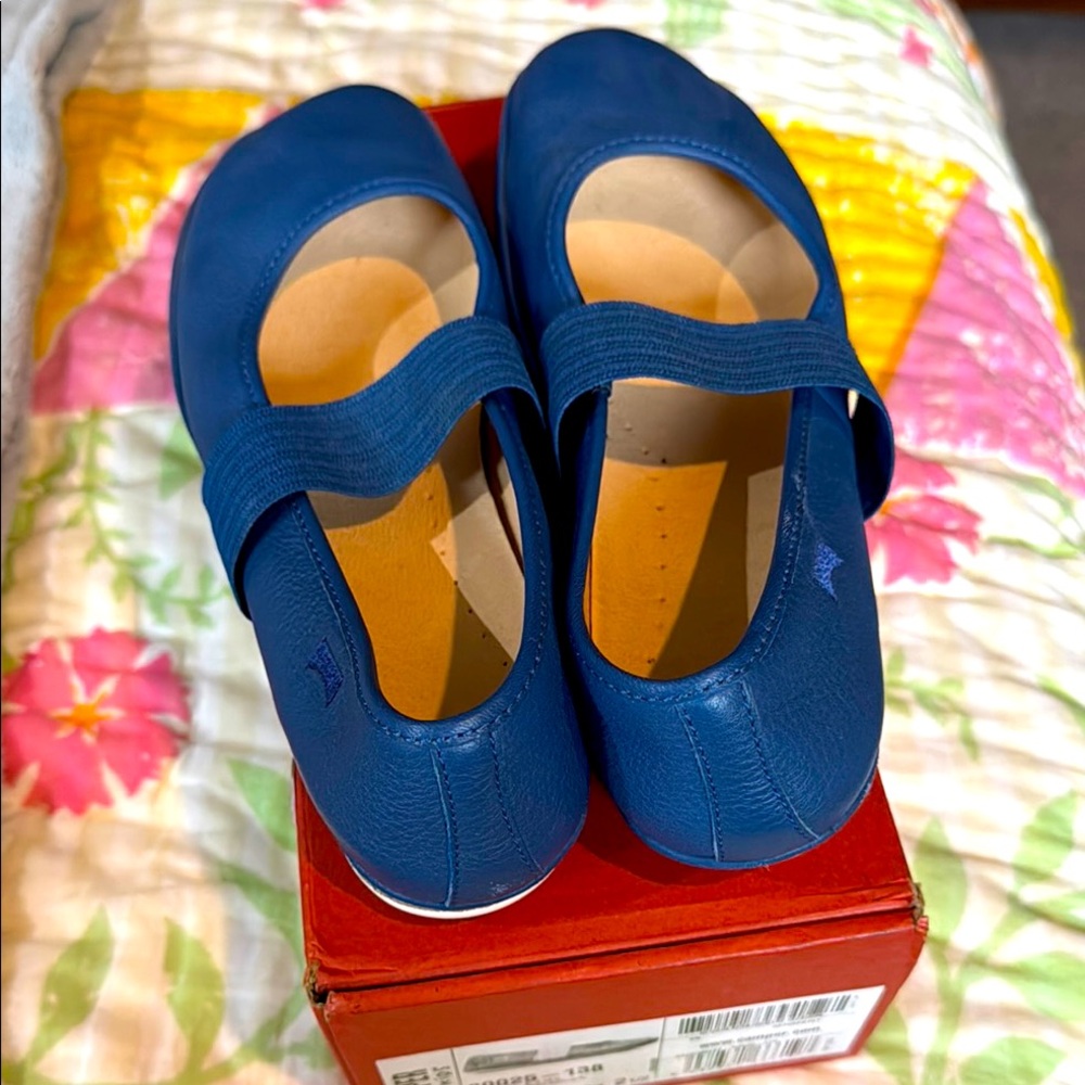 Kids CAMPER Blue Mary Jane Shoes